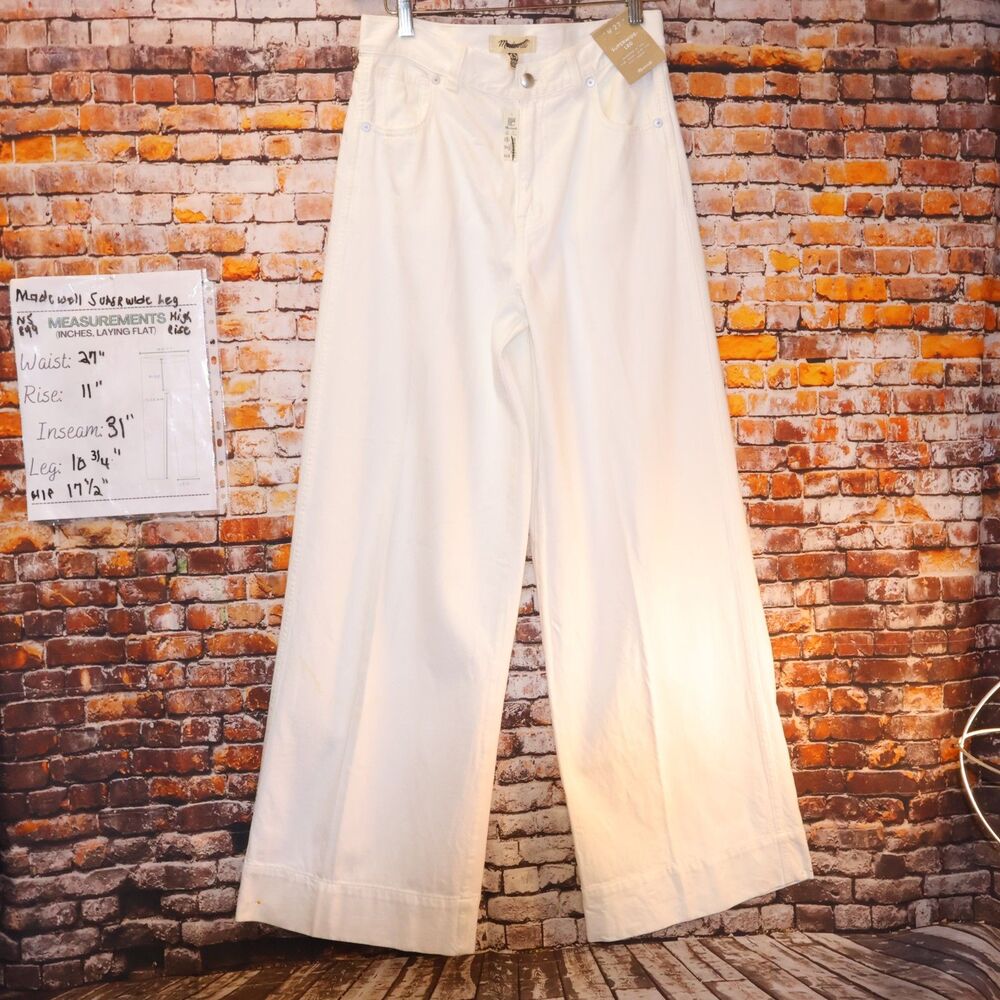 Madewell Slim Fit Superwide High‑Rise Trousers Women’s Size 27 High Waisted - Picture 9 of 10